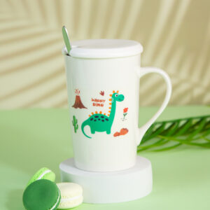 Gift Mug with Lid and Spoon – Dinosaur 360ml