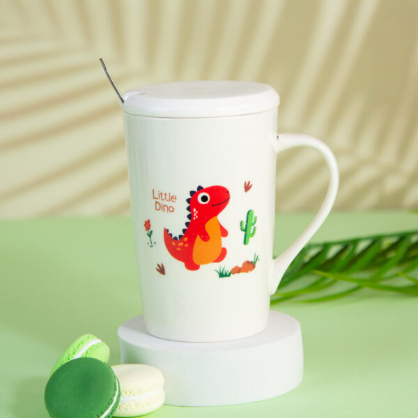 Gift Mug with Lid and Spoon – Dinosaur 360ml