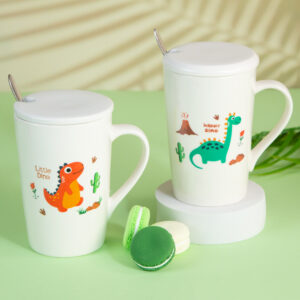 Gift Mug with Lid and Spoon – Dinosaur 360ml