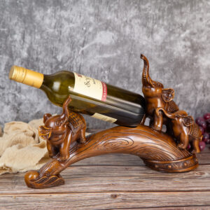Wine Stand - Playful Elephants