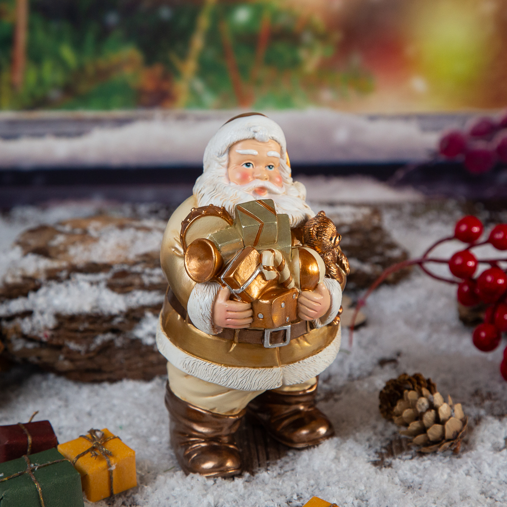 Christmas figurine Gold - Santa Claus 15cm | S-gifts.com