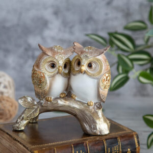 Decorative statuette - Couple of owls