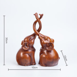 Decoration - Two Woven Elephants
