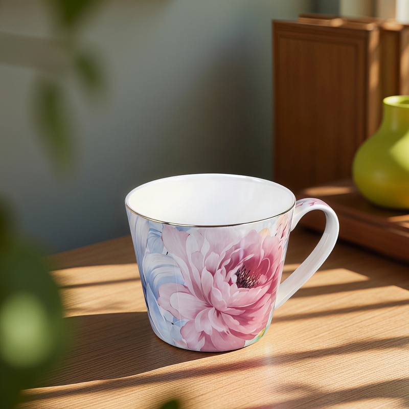 Gift Mug – Pink Peony | 450ml | Porcelain