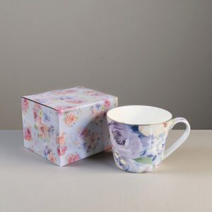 Gift Mug – Purple Peony | 450ml | Porcelain