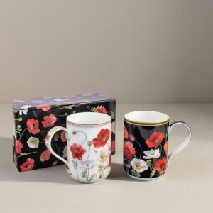 Set of 2 Gift Mugs – Poppies | 420ml | Porcelain