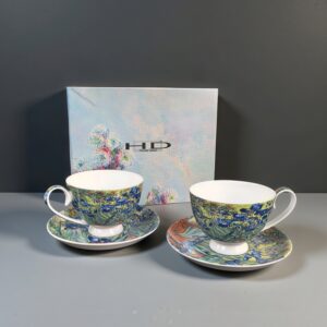 Gift Cup Set with Saucers – Irises | 250ml | 2+2 pcs