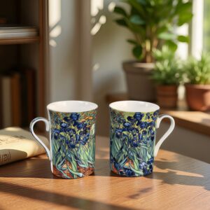 Set of 2 Gift Mugs – Irises | 300ml | Porcelain