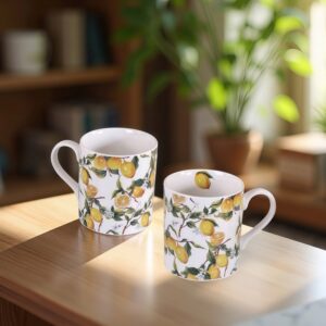 Gift Cups Set 2 pcs – Lemon Garden | Ceramic